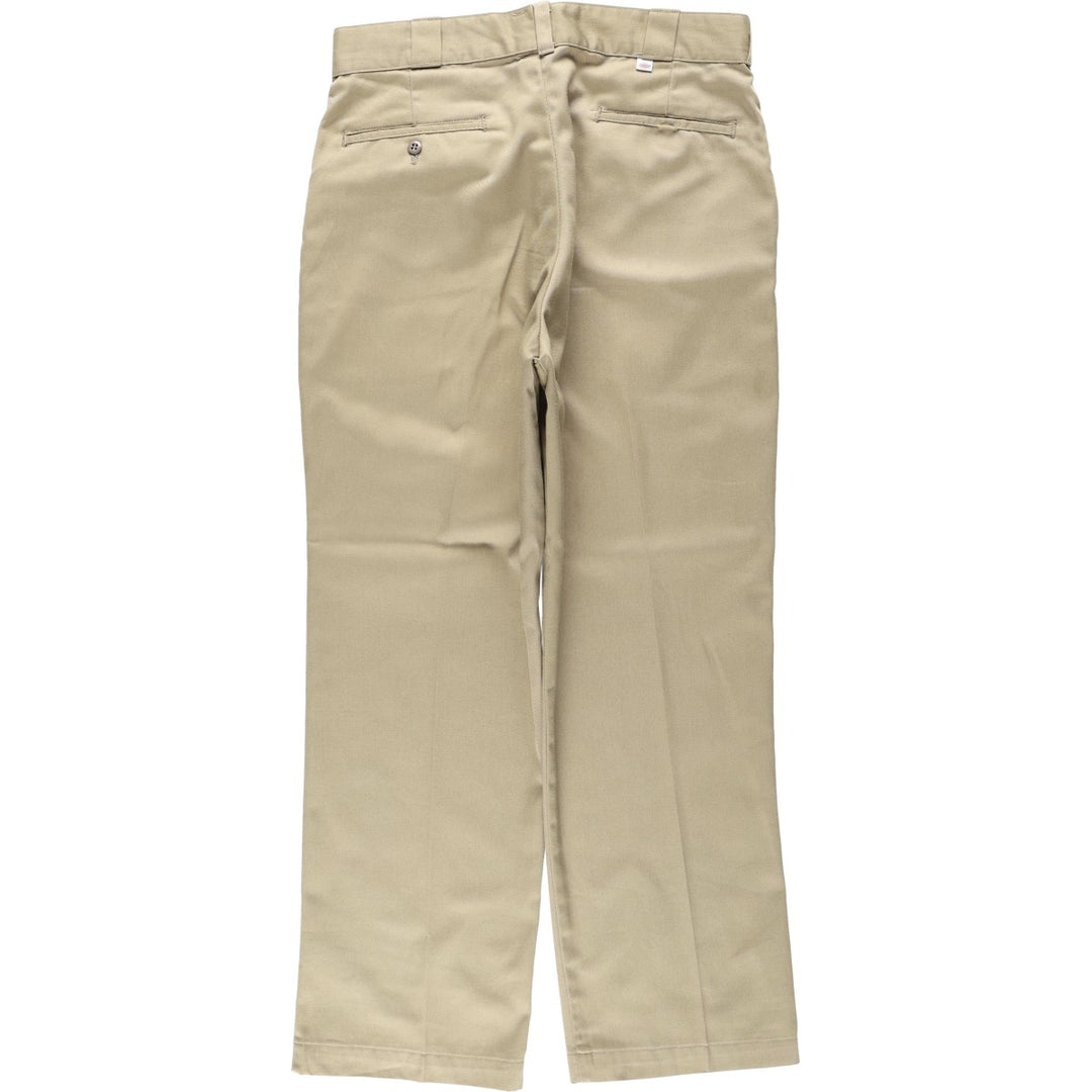 1980'S Dickies Work Pants, Made in USA, Men's Size W34 (approx.), Vintage polyester Beige type Vintage Second Hand
