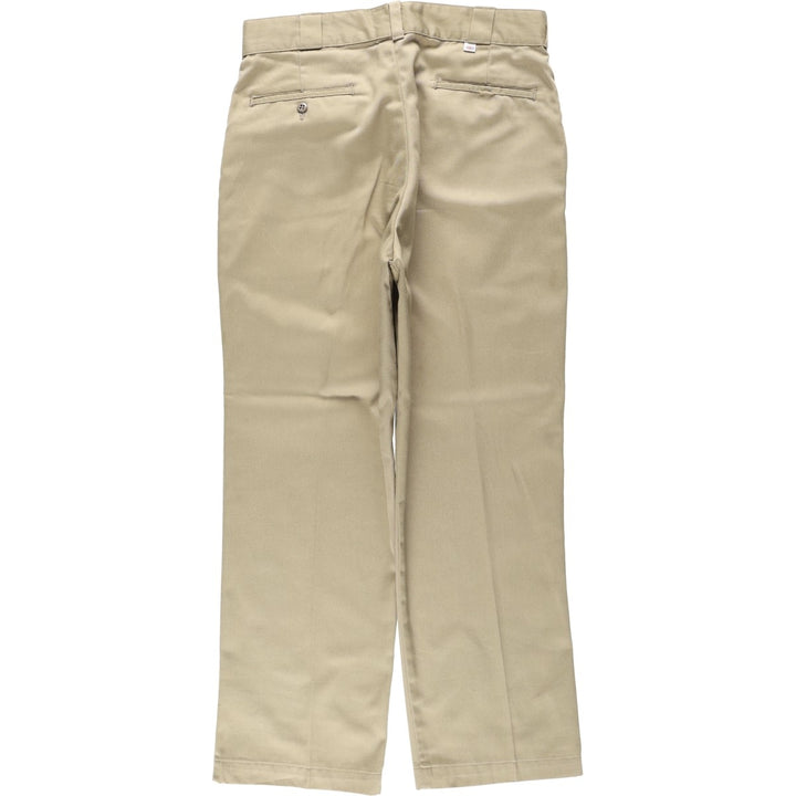 1980'S Dickies Work Pants, Made in USA, Men's Size W34 (approx.), Vintage polyester Beige type Vintage Second Hand