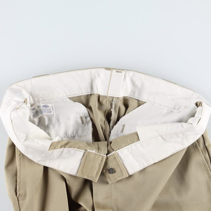 1980'S Dickies Work Pants, Made in USA, Men's Size W34 (approx.), Vintage polyester Beige type Vintage Second Hand