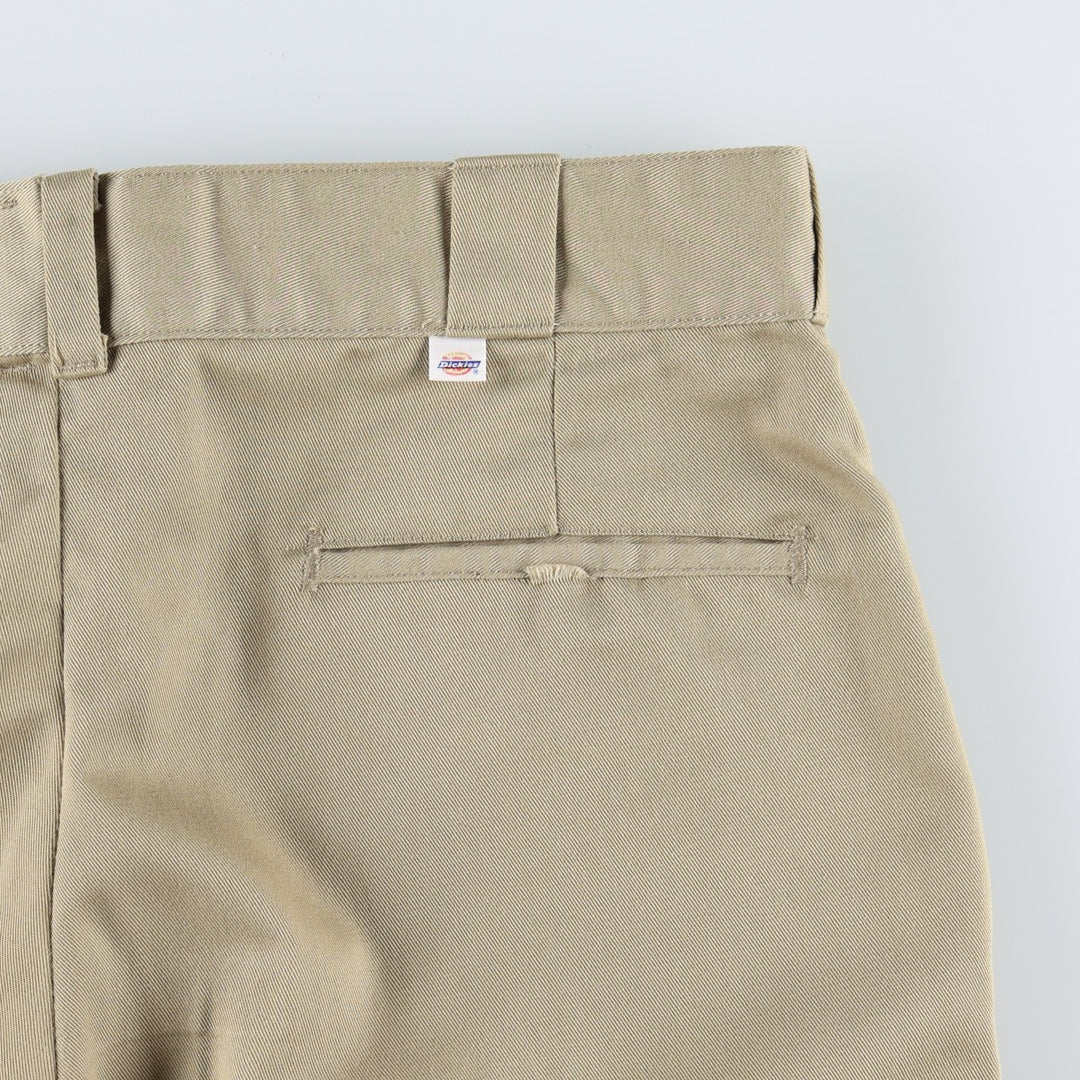 1980'S Dickies Work Pants, Made in USA, Men's Size W34 (approx.), Vintage polyester Beige type Vintage Second Hand
