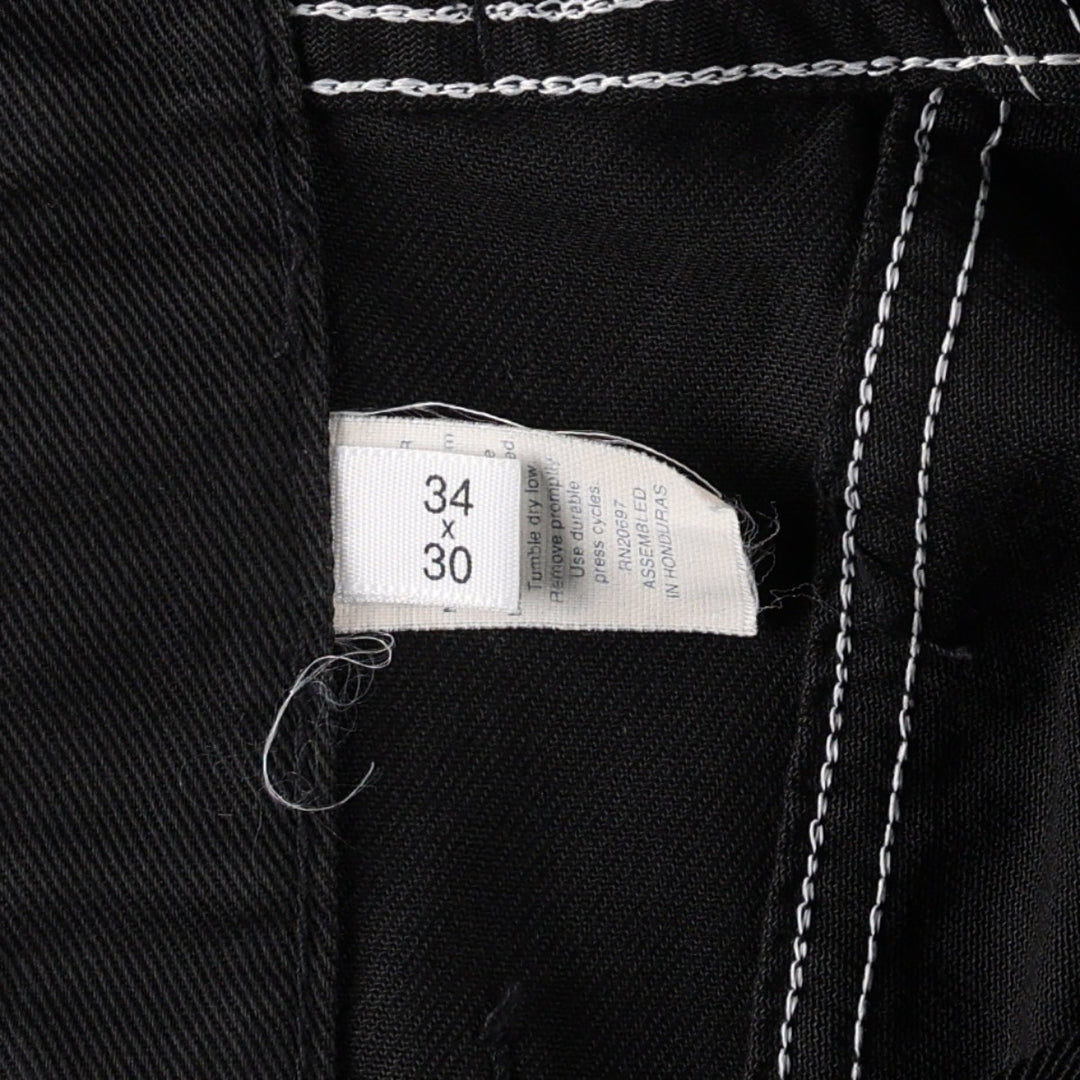 90s-00'S Dickies work pants, men's size W32 (approx.) polyester black type Vintage Second Hand