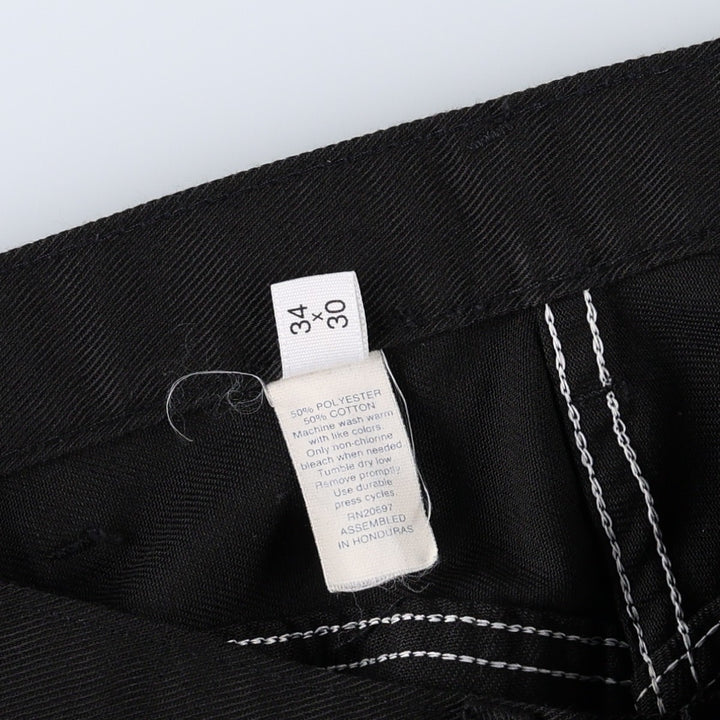 90s-00'S Dickies work pants, men's size W32 (approx.) polyester black type Vintage Second Hand
