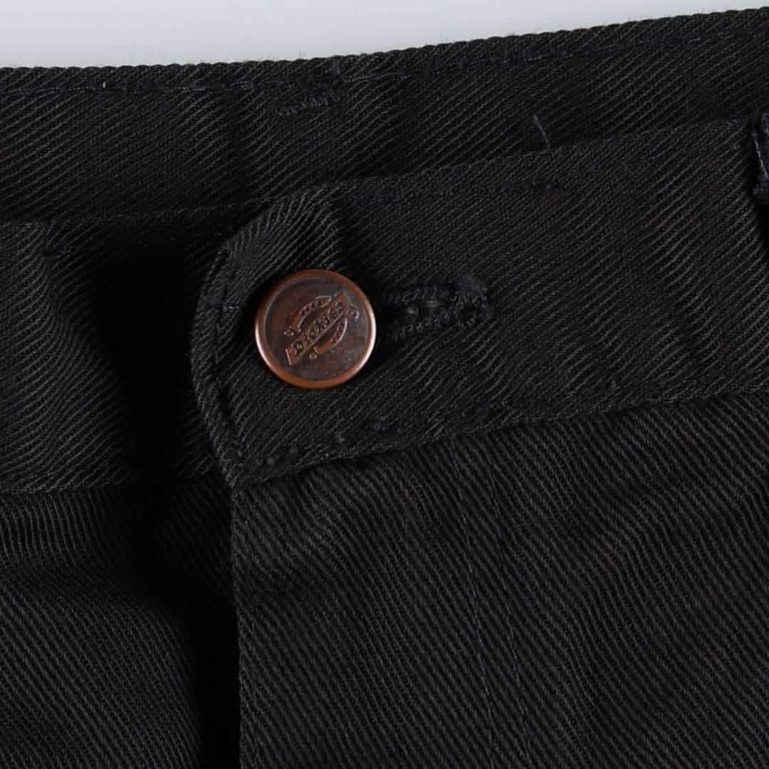 90s-00'S Dickies work pants, men's size W32 (approx.) polyester black type Vintage Second Hand