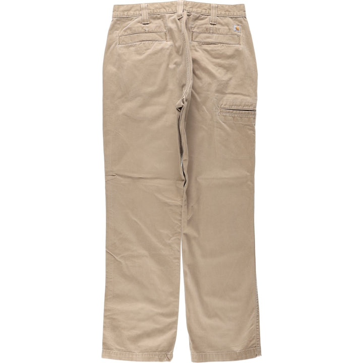 Carhartt Relaxed Fit Work Pants, Men's, Size W33 (approx.) cotton Beige type Vintage Second Hand