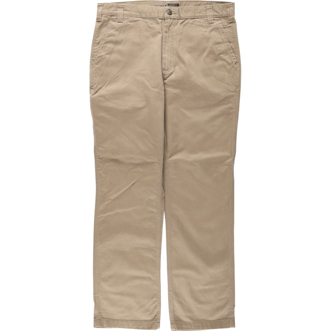 Carhartt Relaxed Fit Work Pants, Men's, Size 37 cotton Khaki type beige Vintage Second Hand