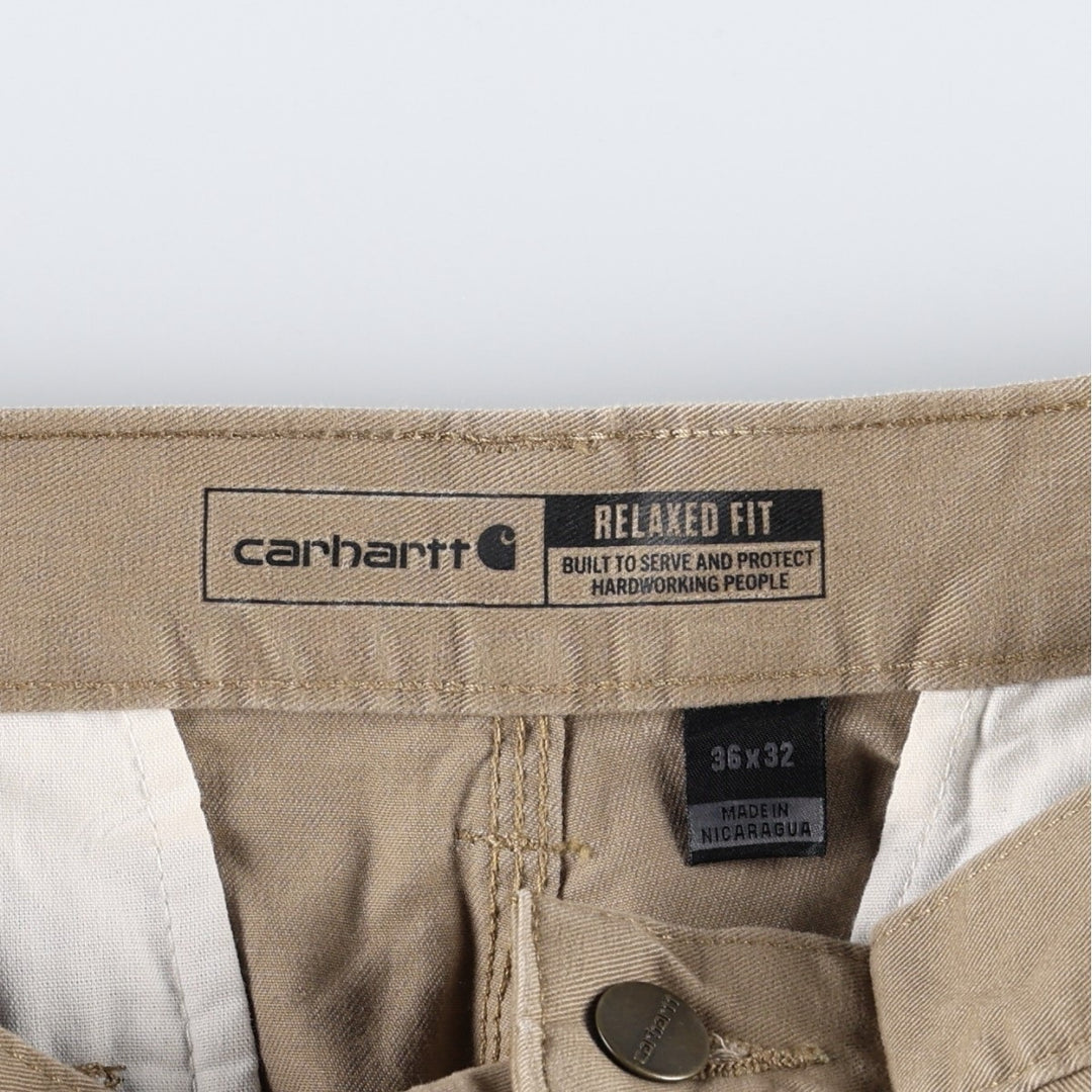 Carhartt Relaxed Fit Work Pants, Men's, Size 37 cotton Khaki type beige Vintage Second Hand