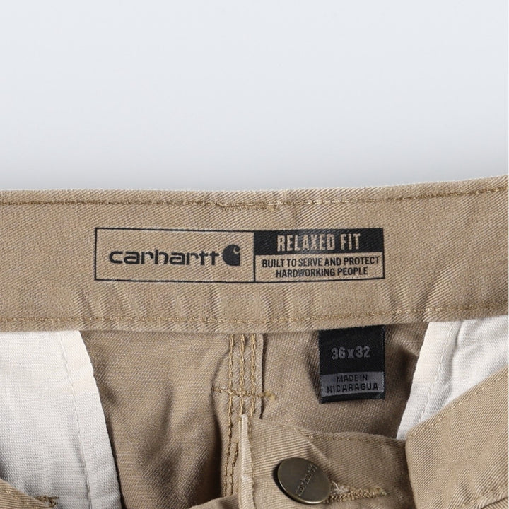 Carhartt Relaxed Fit Work Pants, Men's, Size 37 cotton Khaki type beige Vintage Second Hand