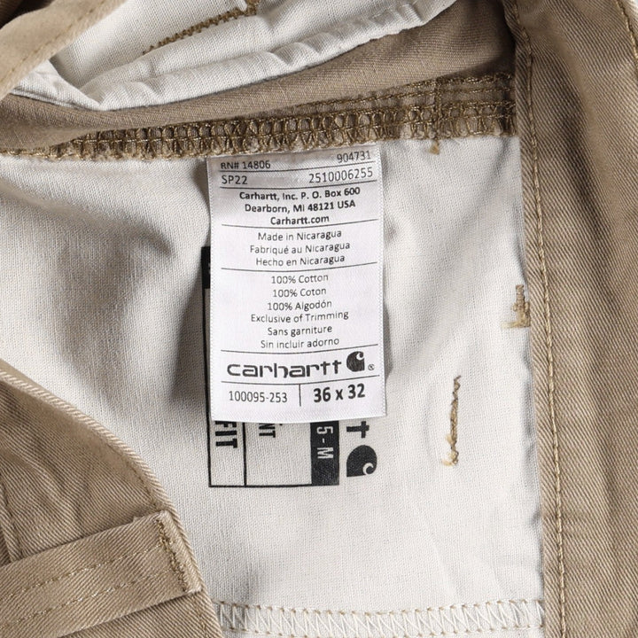 Carhartt Relaxed Fit Work Pants, Men's, Size 37 cotton Khaki type beige Vintage Second Hand