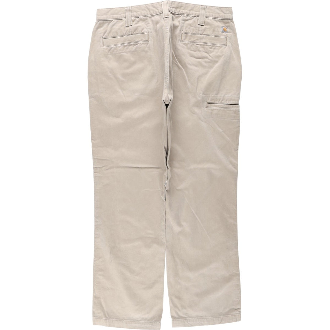 Carhartt Relaxed Fit Work Pants, Men's Size W36 (approx.) cotton Beige type Vintage Second Hand