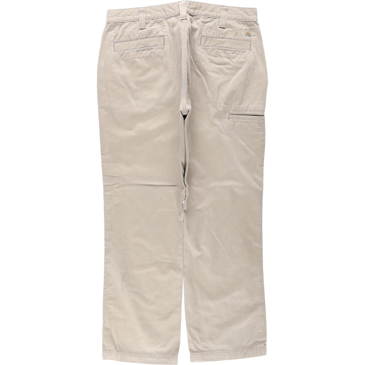 Carhartt Relaxed Fit Work Pants, Men's Size W36 (approx.) cotton Beige type Vintage Second Hand