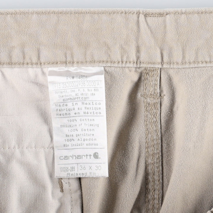 Carhartt Relaxed Fit Work Pants, Men's Size W36 (approx.) cotton Beige type Vintage Second Hand