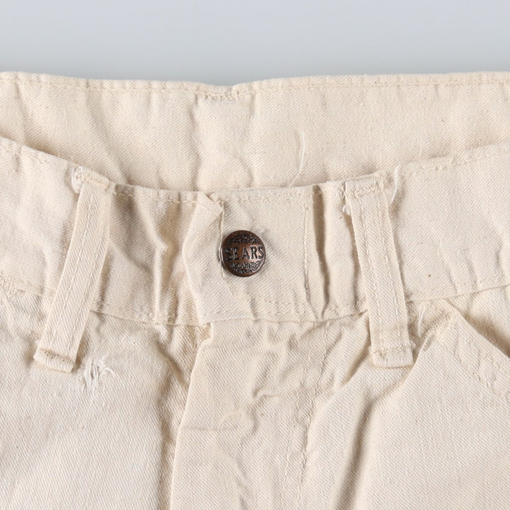 ~90'S Sears Painter Pants, Men's W28 (approx.), SCOVILL Zipper, Vintage cotton ivory Vintage Second Hand