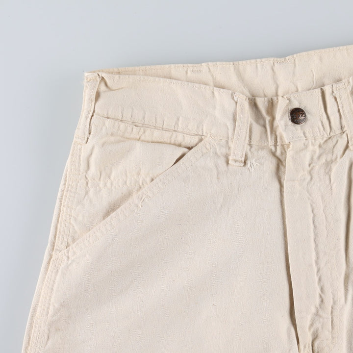 ~90'S Sears Painter Pants, Men's W28 (approx.), SCOVILL Zipper, Vintage cotton ivory Vintage Second Hand