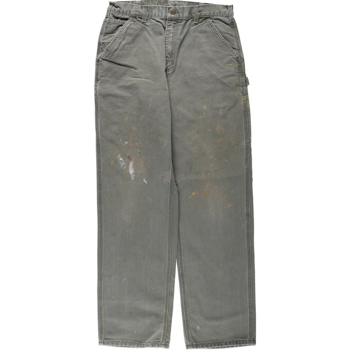 00'S Carhartt Dungaree Fit Duck Painter Pants Men's W34 equivalent cotton Khaki type Vintage Second Hand