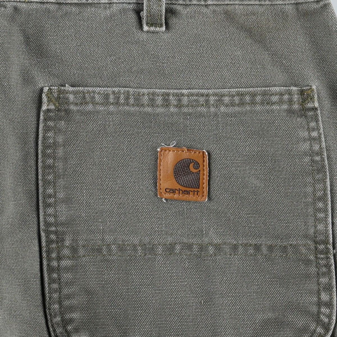 00'S Carhartt Dungaree Fit Duck Painter Pants Men's W34 equivalent cotton Khaki type Vintage Second Hand