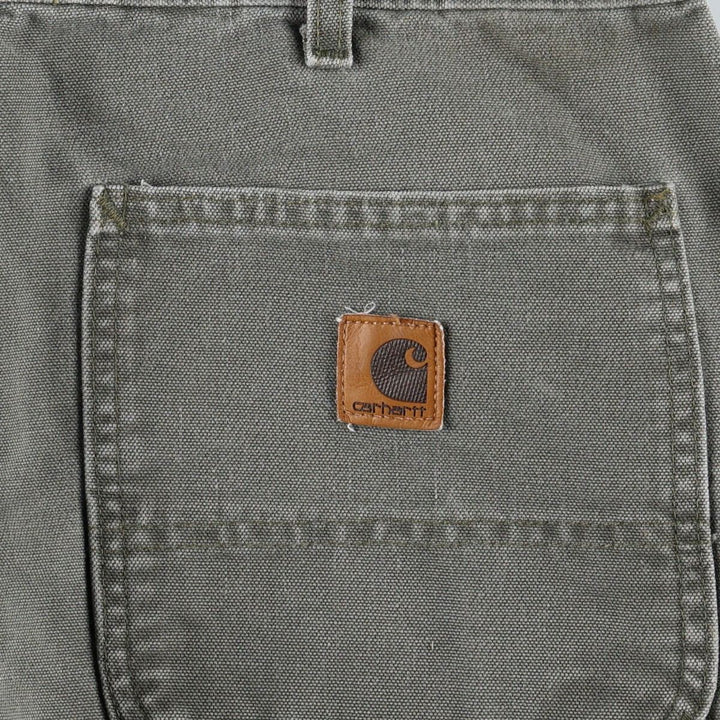 00'S Carhartt Dungaree Fit Duck Painter Pants Men's W34 equivalent cotton Khaki type Vintage Second Hand