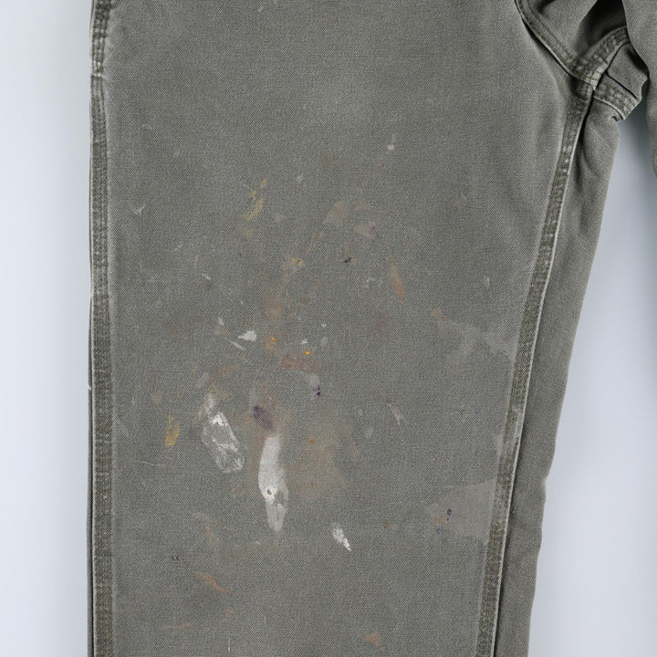 00'S Carhartt Dungaree Fit Duck Painter Pants Men's W34 equivalent cotton Khaki type Vintage Second Hand