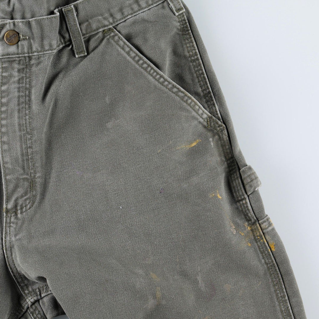00'S Carhartt Dungaree Fit Duck Painter Pants Men's W34 equivalent cotton Khaki type Vintage Second Hand