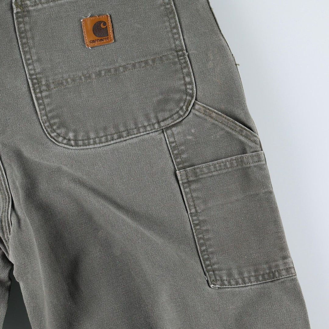 00'S Carhartt Dungaree Fit Duck Painter Pants Men's W34 equivalent cotton Khaki type Vintage Second Hand