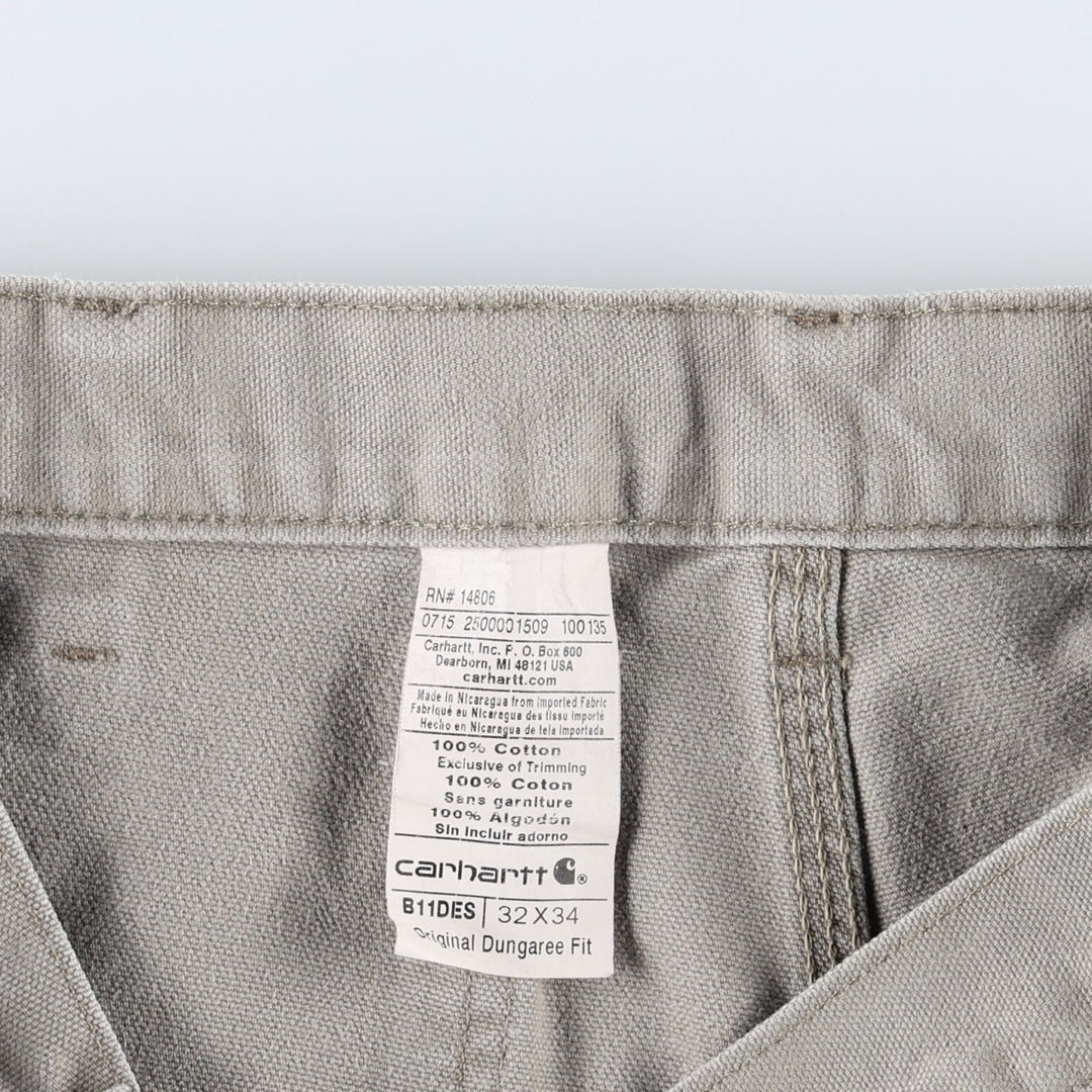 Carhartt Original Dungaree Fit Duck Painter Pants, Men's, W31 equivalent cotton gray type Vintage Second Hand