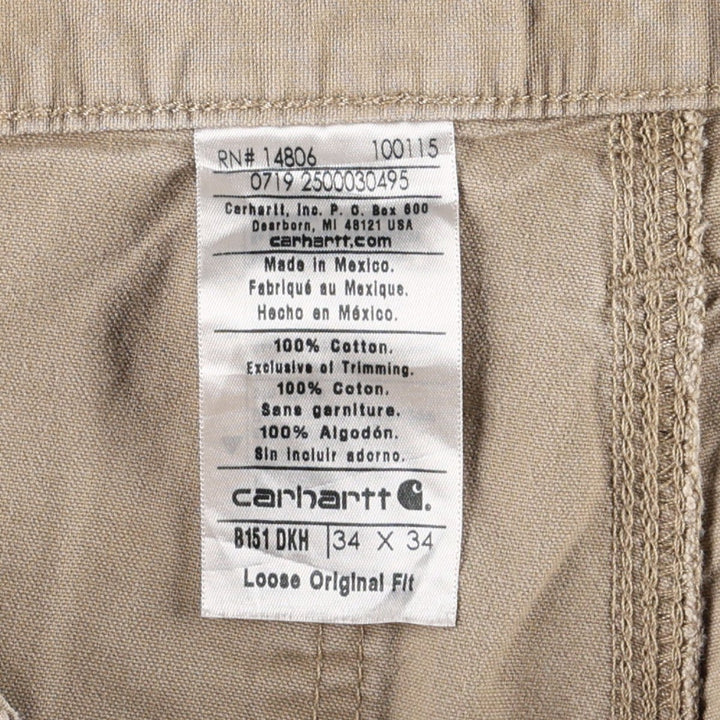 Carhartt Loose Original Fit Duck Painter Pants, Men's, W33 equivalent cotton Beige type Vintage Second Hand