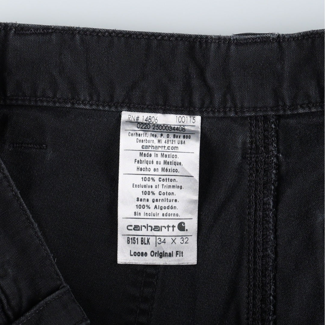 Carhartt Loose Original Fit Duck Painter Pants, Men's, W34 equivalent cotton black type Vintage Second Hand