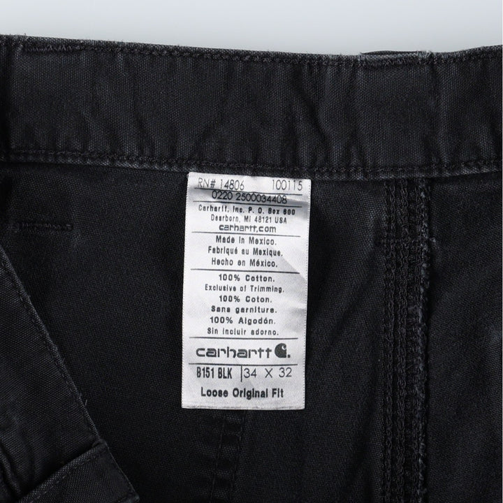 Carhartt Loose Original Fit Duck Painter Pants, Men's, W34 equivalent cotton black type Vintage Second Hand