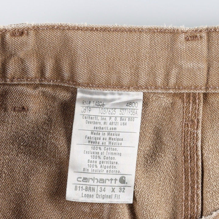 Carhartt Loose Original Fit Duck Painter Pants, Men's, W34 equivalent cotton brown type Vintage Second Hand