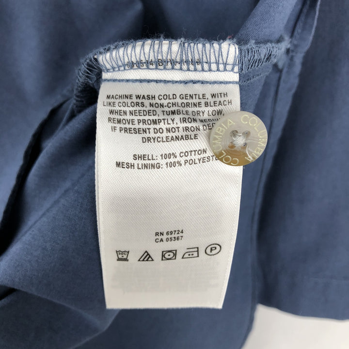 Columbia PFG Hidden Button-Down Short Sleeve Fishing Shirt, Men's Medium cotton blue type Vintage Second Hand