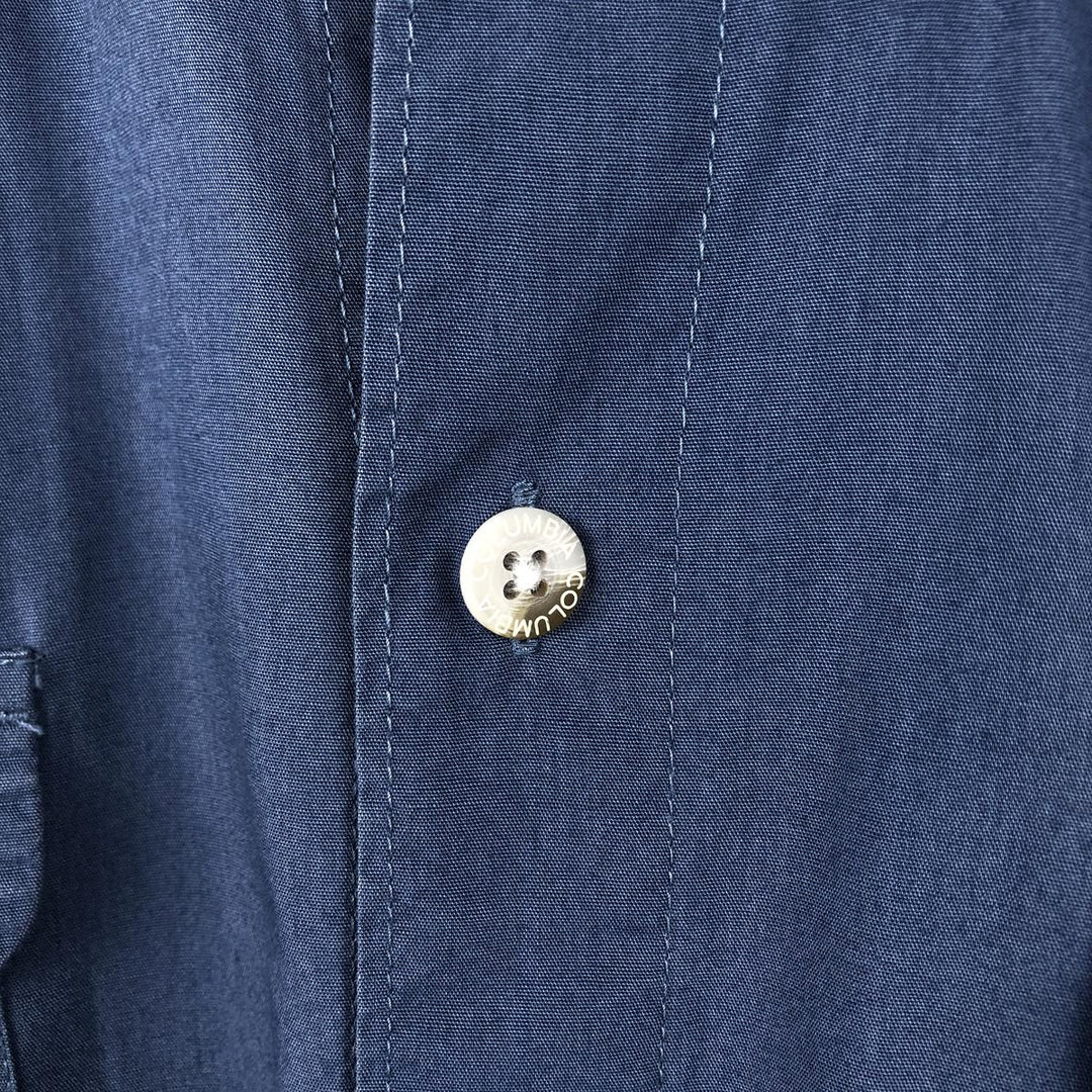 Columbia PFG Hidden Button-Down Short Sleeve Fishing Shirt, Men's Medium cotton blue type Vintage Second Hand