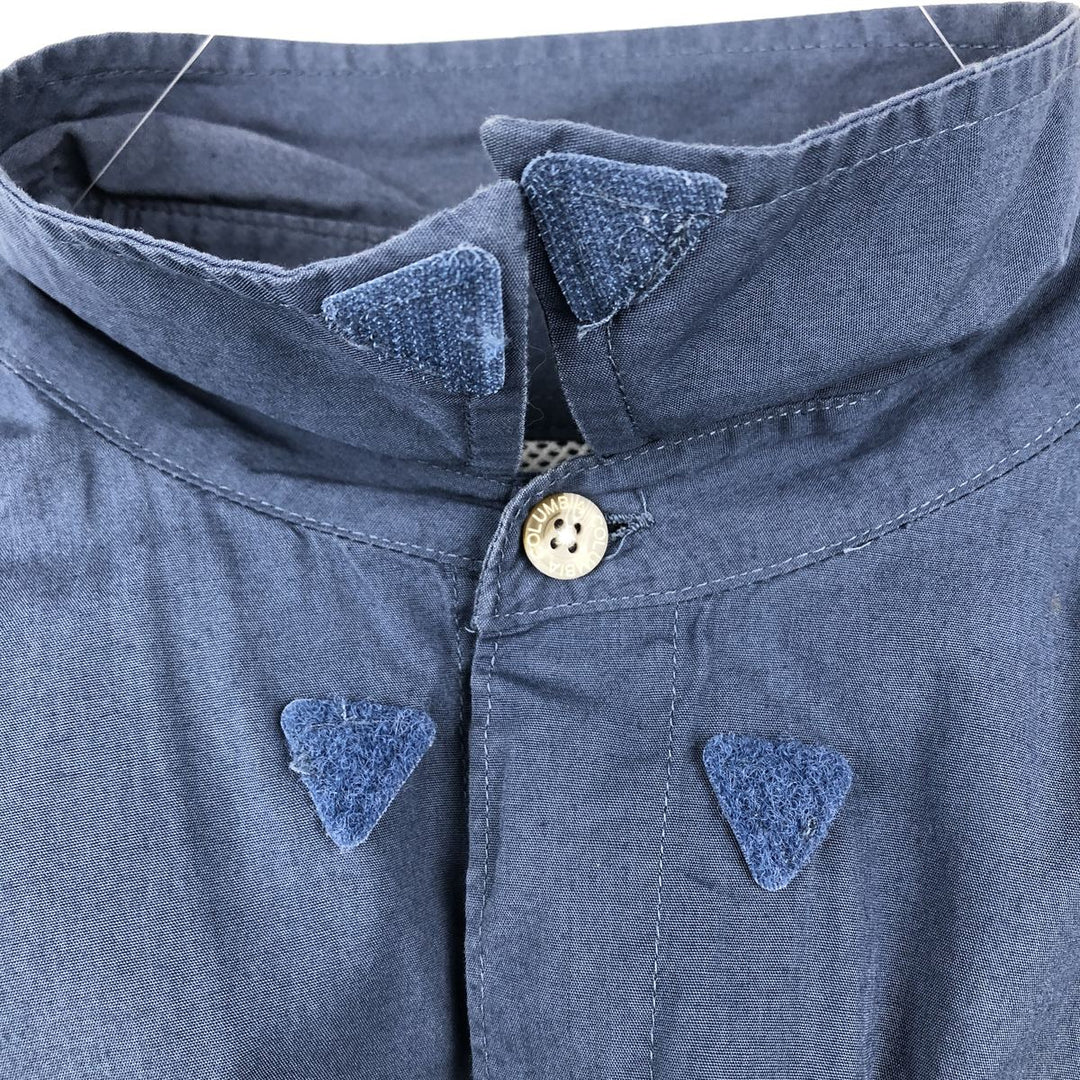 Columbia PFG Hidden Button-Down Short Sleeve Fishing Shirt, Men's Medium cotton blue type Vintage Second Hand