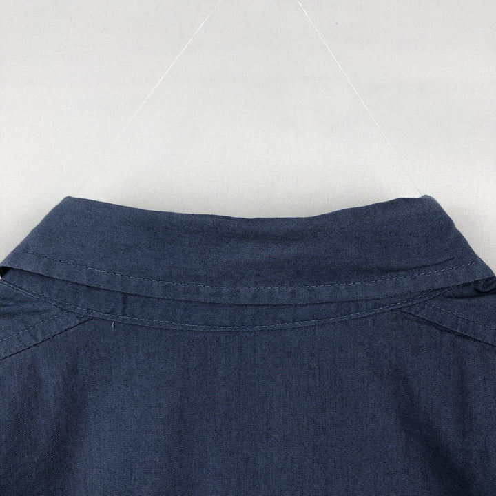 Columbia PFG Hidden Button-Down Short Sleeve Fishing Shirt, Men's Medium cotton blue type Vintage Second Hand