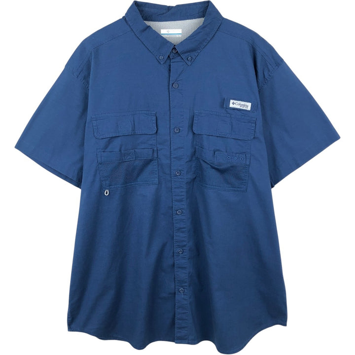 Columbia PFG Short Sleeve Fishing Shirt, Men's XL cotton blue type Vintage Second Hand