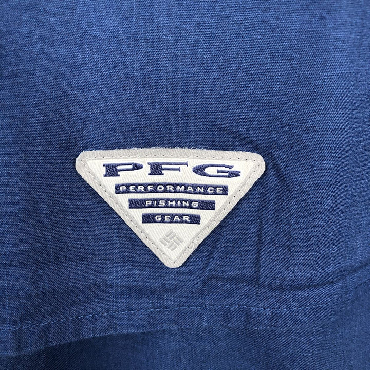 Columbia PFG Short Sleeve Fishing Shirt, Men's XL cotton blue type Vintage Second Hand