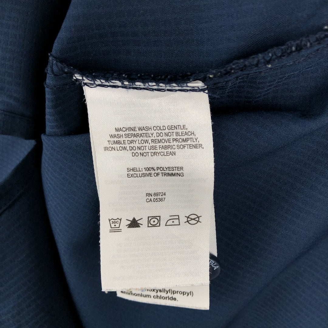 Columbia PFG OMNI-SHADE Omni-Shade Button-down Short Sleeve Fishing Shirt, Men's Size L polyester navy blue type Vintage Second Hand