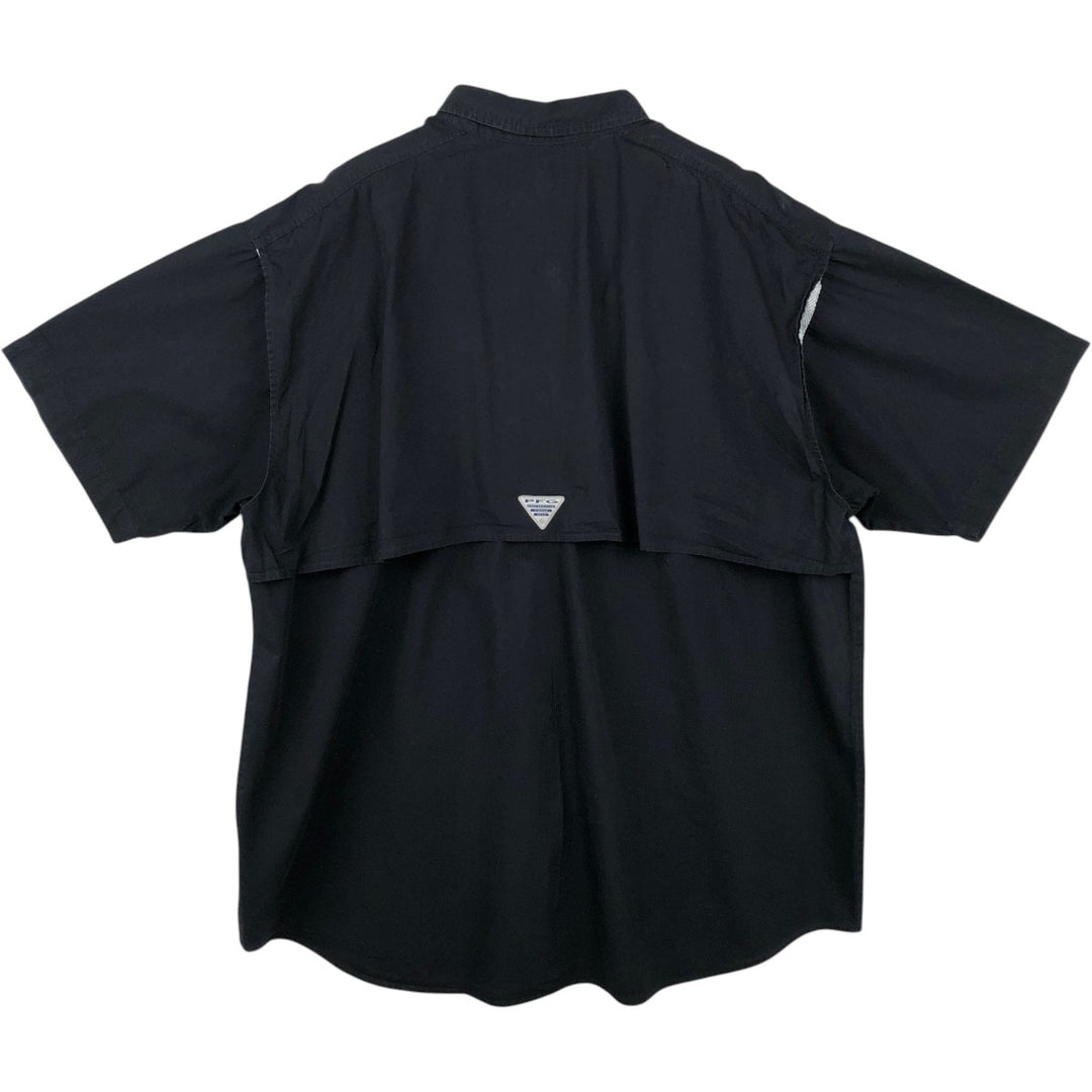 Columbia PFG Short Sleeve Fishing Shirt, Men's XL cotton black type Vintage Second Hand
