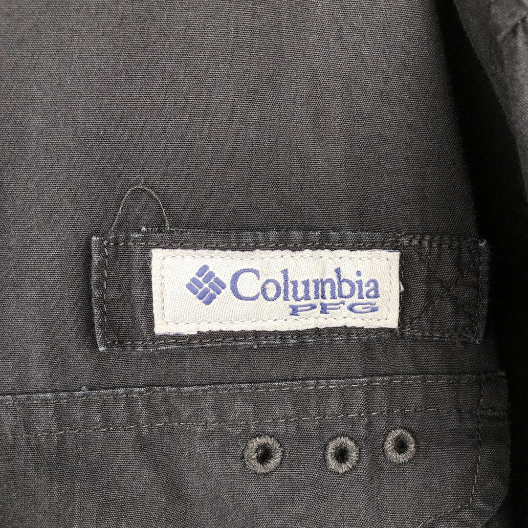 Columbia PFG Short Sleeve Fishing Shirt, Men's XL cotton black type Vintage Second Hand