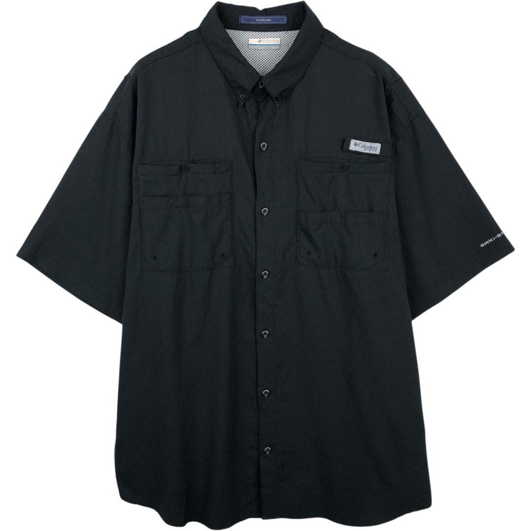 Columbia PFG TAMIAMI OMNI-SHADE Omni-Shade Button-down Short Sleeve Fishing Shirt Men's XL polyester black type Vintage Second Hand