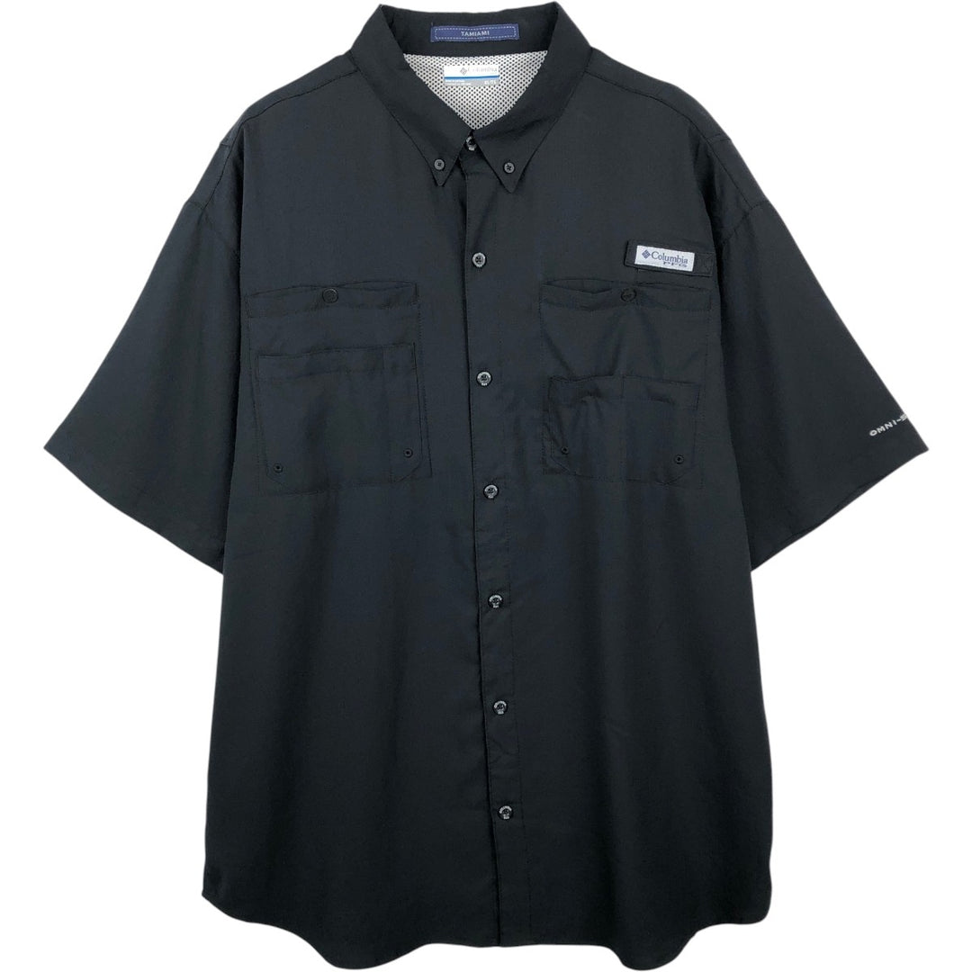 Columbia PFG TAMIAMI OMNI-SHADE Omni-Shade Button-down Short Sleeve Fishing Shirt Men's XL polyester black type Vintage Second Hand