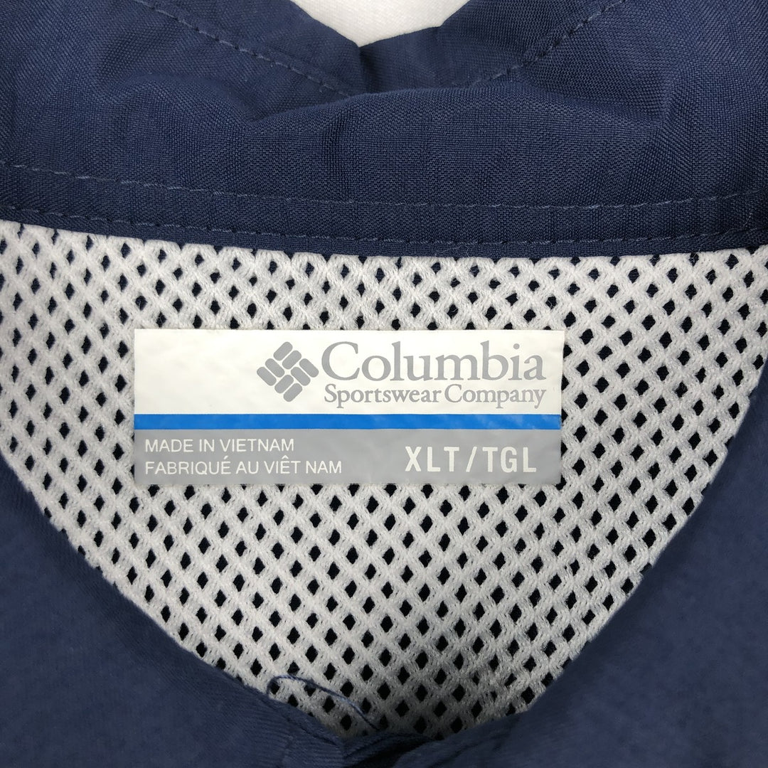 Columbia PFG OMNI-SHADE Omni-Shade Button-Down Short Sleeve Fishing Shirt Men's XL Nylon navy blue type Vintage Second Hand