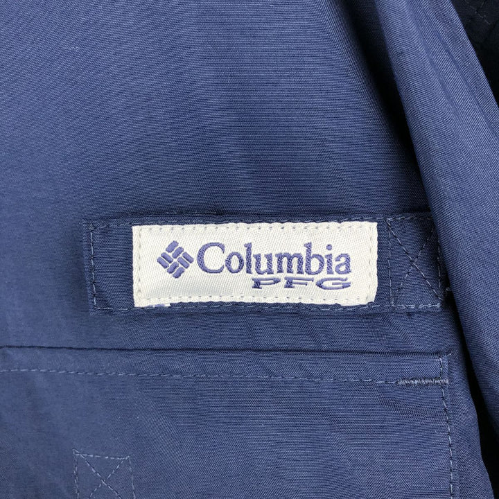 Columbia PFG OMNI-SHADE Omni-Shade Button-Down Short Sleeve Fishing Shirt Men's XL Nylon navy blue type Vintage Second Hand
