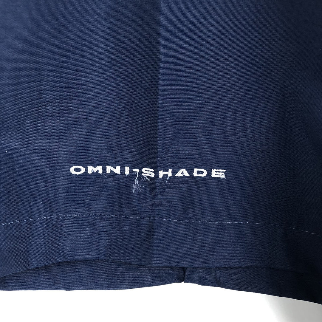 Columbia PFG OMNI-SHADE Omni-Shade Button-Down Short Sleeve Fishing Shirt Men's XL Nylon navy blue type Vintage Second Hand