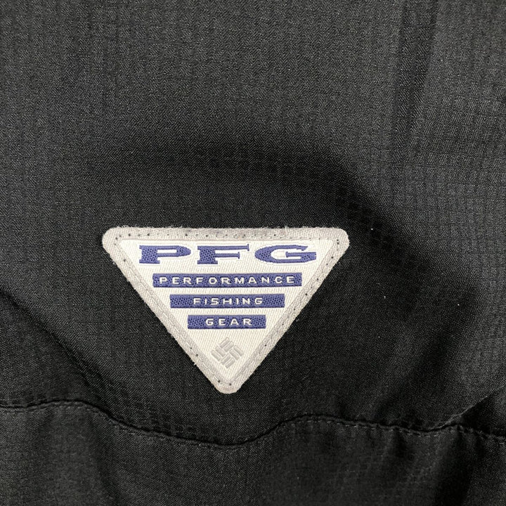 Columbia PFG OMNI-SHADE Omni-Shade Button-down Short Sleeve Fishing Shirt, Men's Size L polyester black type Vintage Second Hand