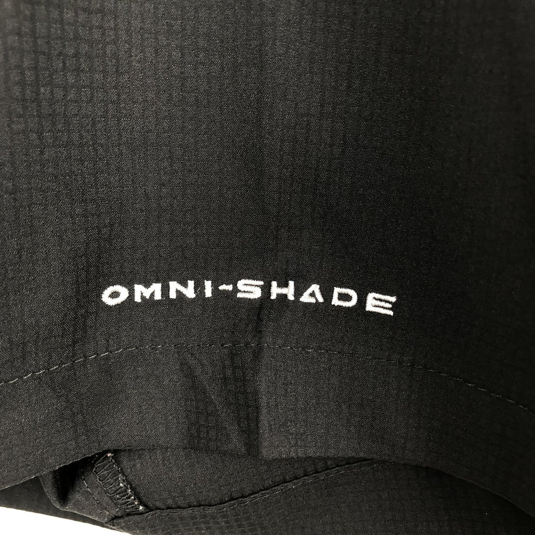 Columbia PFG OMNI-SHADE Omni-Shade Button-down Short Sleeve Fishing Shirt, Men's Size L polyester black type Vintage Second Hand