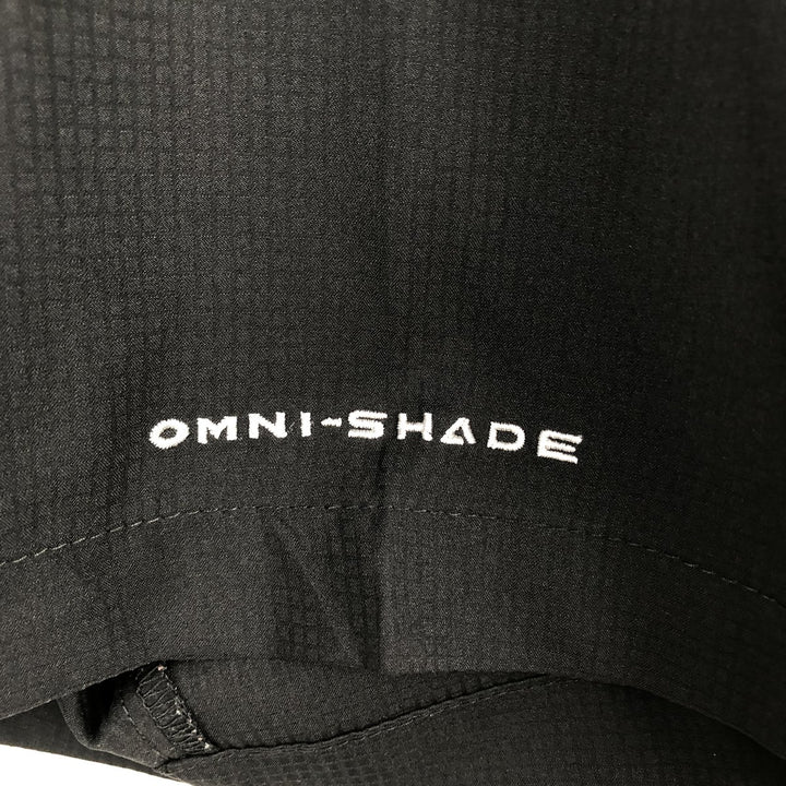 Columbia PFG OMNI-SHADE Omni-Shade Button-down Short Sleeve Fishing Shirt, Men's Size L polyester black type Vintage Second Hand