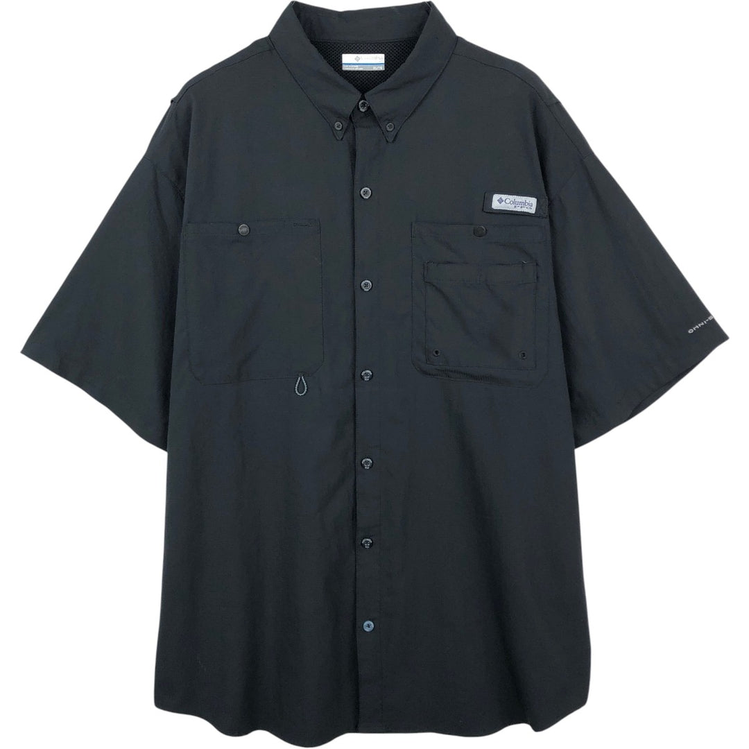 Columbia PFG OMNI-SHADE Omni-Shade Button-Down Short Sleeve Fishing Shirt Men's XL polyester black type Vintage Second Hand