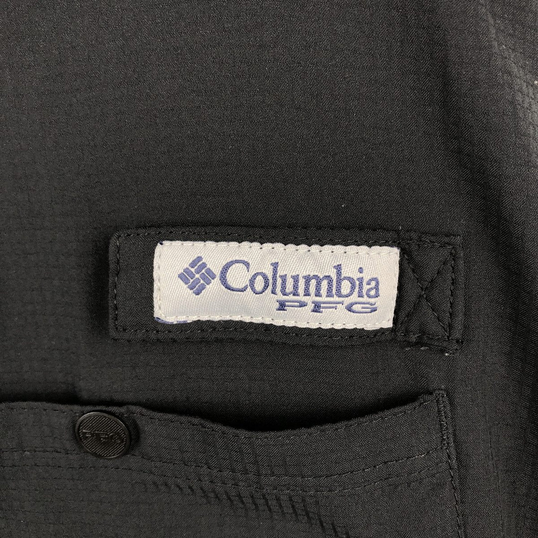 Columbia PFG OMNI-SHADE Omni-Shade Button-Down Short Sleeve Fishing Shirt Men's XL polyester black type Vintage Second Hand