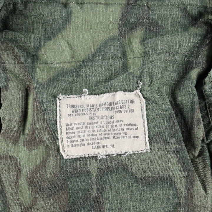 Genuine US military surplus camouflage pattern woodland camo military cargo pants, made in the USA, large-regular size (equivalent to men's W37). cotton green type Vintage Second Hand