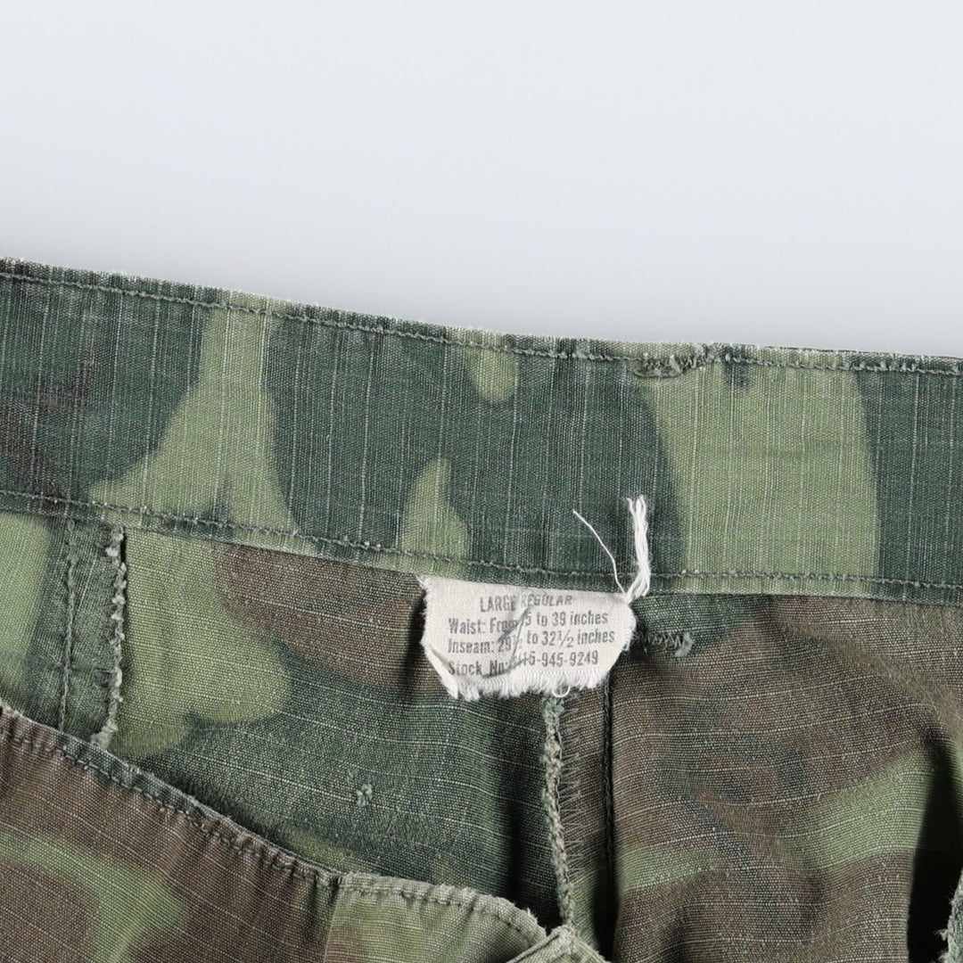 Genuine US military surplus camouflage pattern woodland camo military cargo pants, made in the USA, large-regular size (equivalent to men's W37). cotton green type Vintage Second Hand
