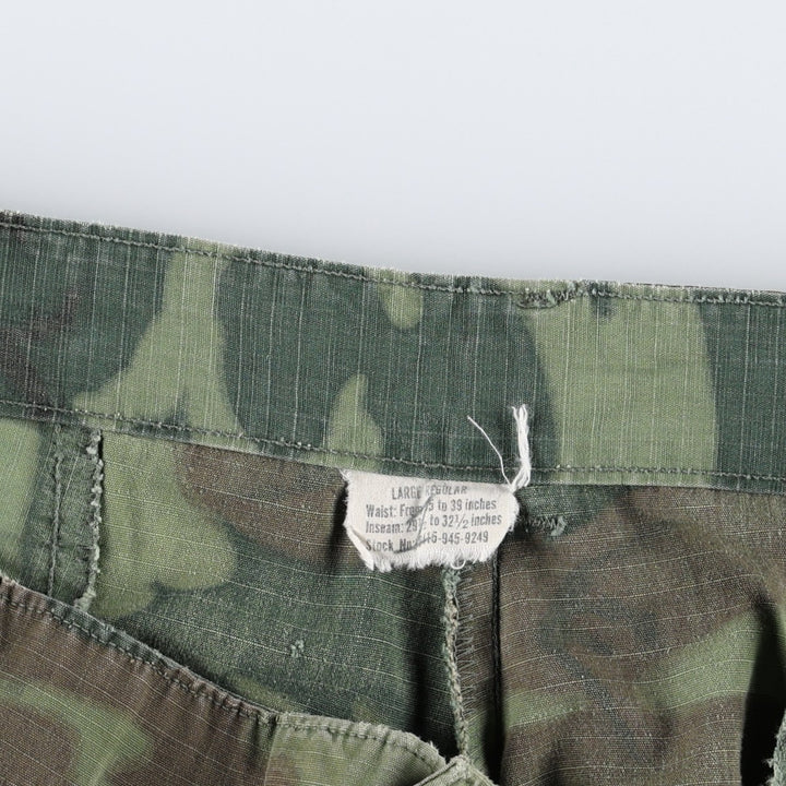 Genuine US military surplus camouflage pattern woodland camo military cargo pants, made in the USA, large-regular size (equivalent to men's W37). cotton green type Vintage Second Hand